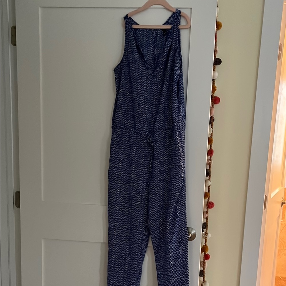 Blue Patterned Jumpsuit